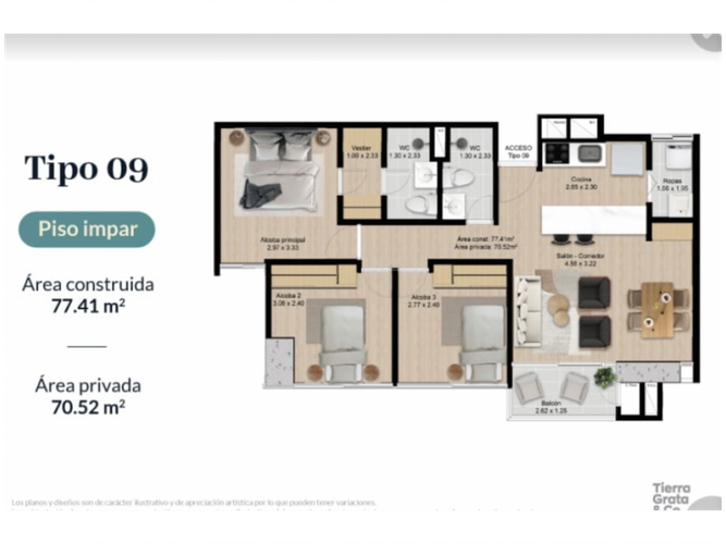 Apartamento de 3 alcobas en venta en Las Palmas, Medellín, 77 m² · foto 16 de 16