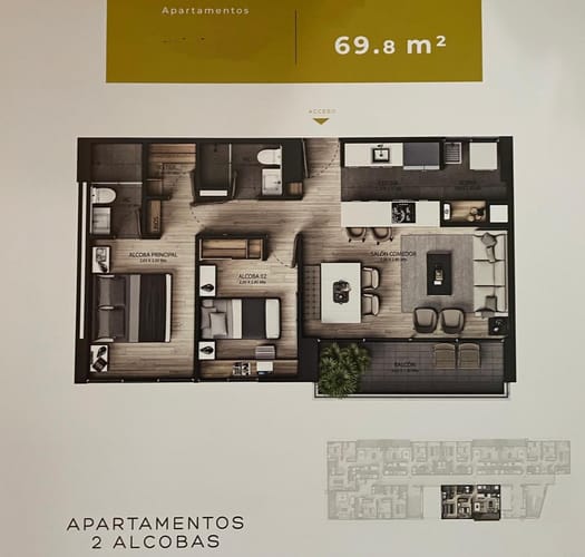 Apartamento de 2 alcobas en venta en El Trianon, Envigado, 69 m² · foto 14 de 14