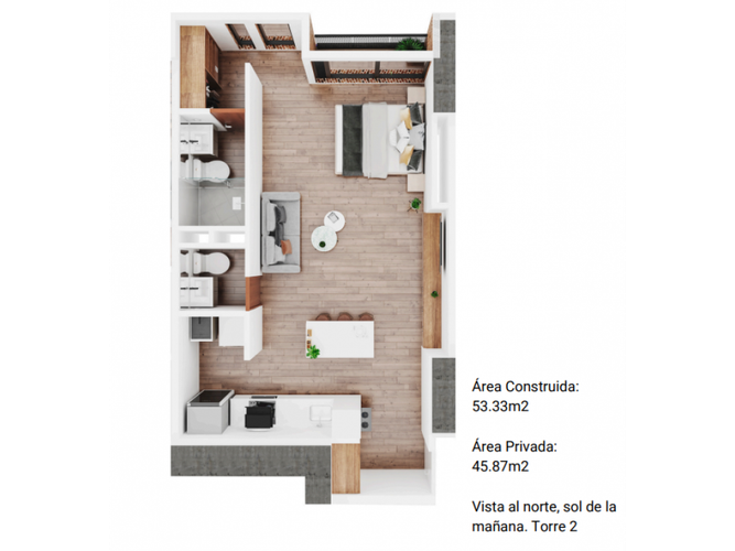 Apartaestudio en venta en Gran America, Bogotá, 53 m² · foto 2 de 17
