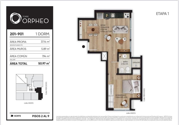Apartamento de 1 dormitorio en el Centro! Como a estrenar · Foto 6