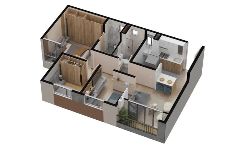 Apartamento de 2 alcobas en venta en Prados Del Mirador, Zipaquirá, 50 m² · foto 3 de 3