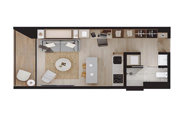 Apartamento de 1 alcoba en venta en Chicó Reservado, Bogotá, 36 m² · foto 4 de 13