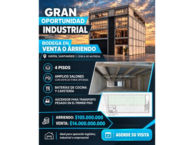 Bodega en venta en Giron Campestre, Girón, 3400 m² · foto 12 de 12