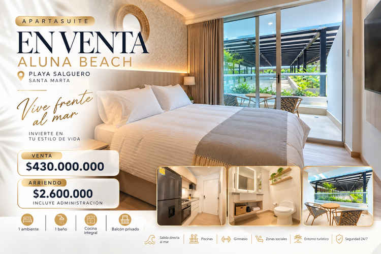 Apartamento de 1 alcoba en venta en Aeropuerto, Santa Marta, 40 m² · foto 5 de 13