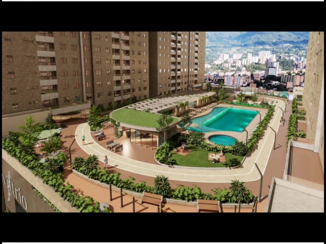 Apartamento de 2 alcobas en venta en Las Vegas, Medellín, 60 m² · foto 2 de 6