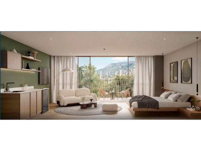 Apartamento de 1 alcoba en venta en La Aguacatala, Medellín, 67 m² · foto 5 de 11