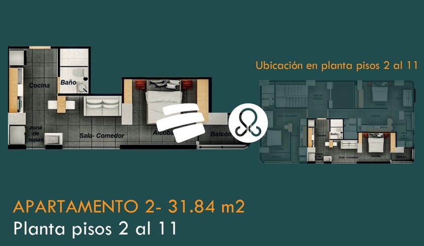 Apartamento de 1 alcoba en venta en Entreamigos, Sabaneta, 32 m² · foto 18 de 18