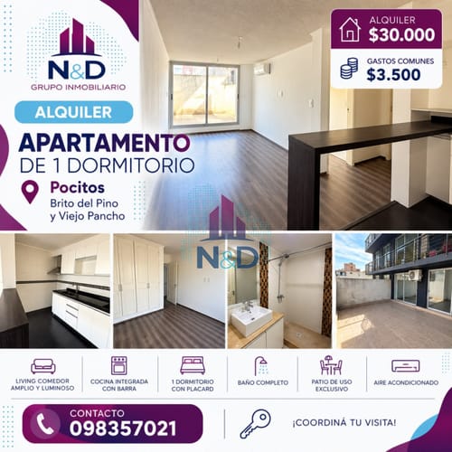 ALQUILER UN DORMITORIO CON PATIO EN POCITOS · Foto 1