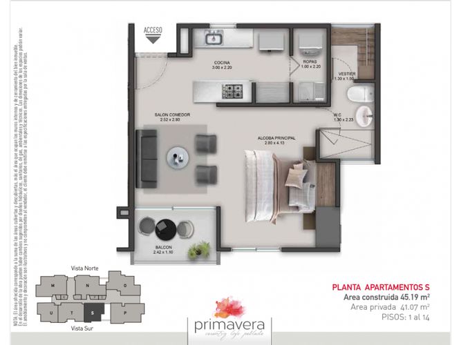Apartaestudio en venta en Las Palmas, Medellín, 45 m² · foto 2 de 7