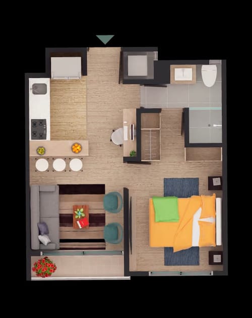 Apartamento de 1 alcoba en arriendo en Hacienda Fontanar, Chía, 41 m² · foto 11 de 11