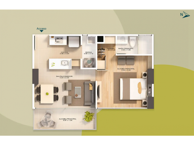 Apartamento de 1 alcoba en venta en Sabaneta Real, Rionegro, 70 m² · foto 6 de 15