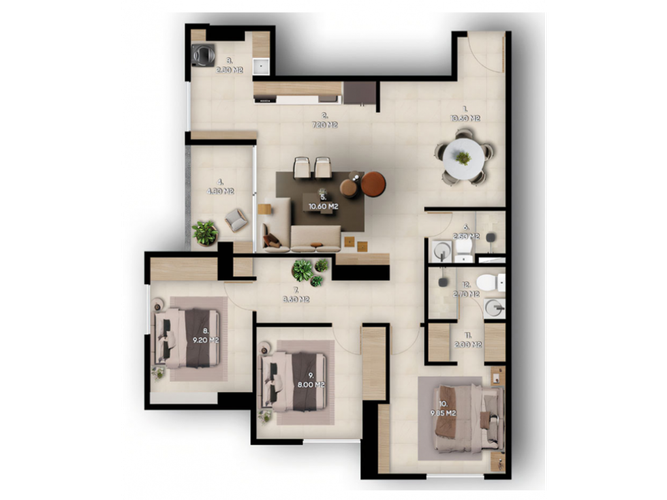 Apartamento de 3 alcobas en venta en Sabaneta Real, Sabaneta, 90 m² · foto 1 de 8