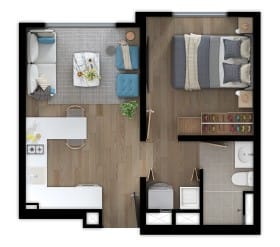 Apartamento de 1 alcoba en arriendo en Centro Comercial Mazuren, Bogotá, 30 m² · foto 2 de 20