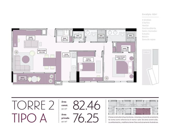 Apartamento de 2 alcobas en venta en El Porvenir, Rionegro, 82 m² · foto 6 de 11