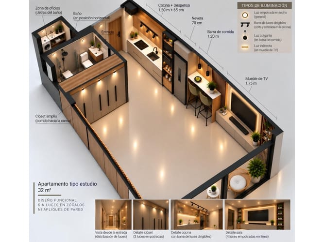 Apartaestudio en venta en Chipichape, Cali, 32 m² · foto 1 de 5