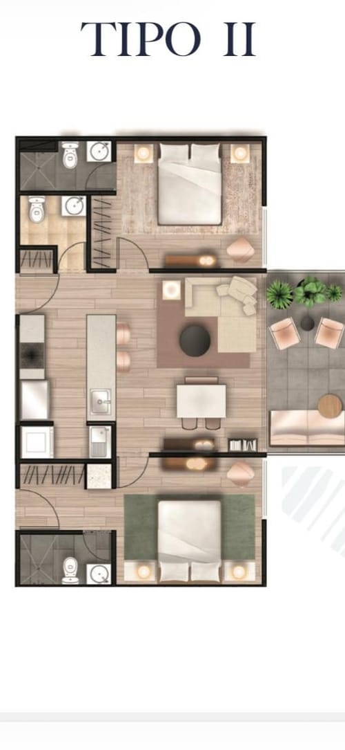 Apartamento de 2 alcobas en arriendo en Serena Del Mar, Cartagena, 86 m² · foto 2 de 9