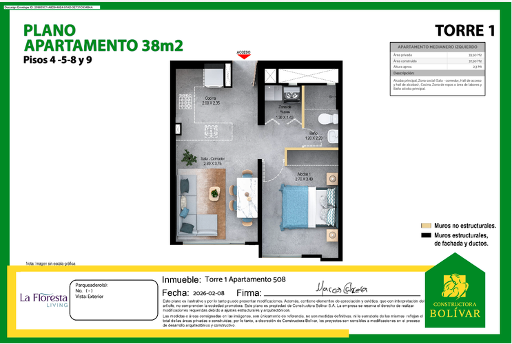 Apartaestudio en venta en La Floresta, Bogotá, 38 m² · foto 11 de 14