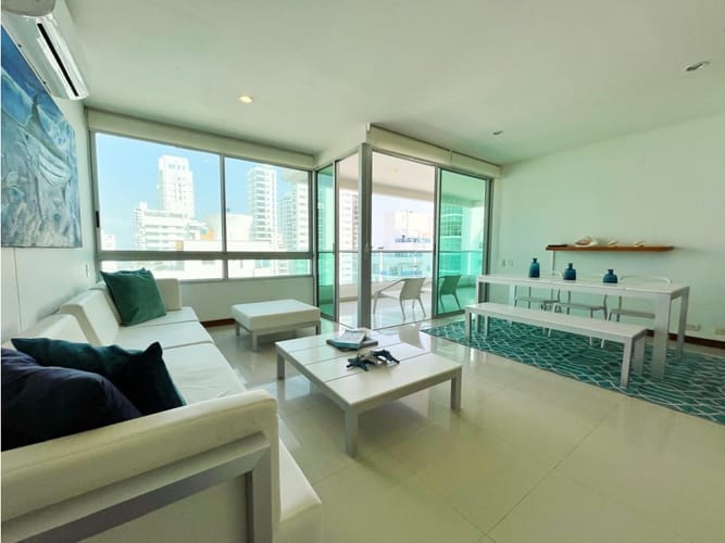 Apartamento de 2 alcobas en arriendo en Castillogrande, Cartagena, 104 m² · foto 4 de 12