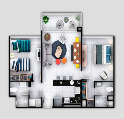Apartamento de 2 alcobas en arriendo en Serena Del Mar, Cartagena, 69 m² · foto 3 de 16