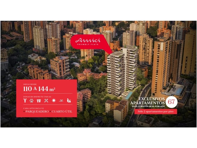 Apartamento de 3 alcobas en venta en Lalinde, Medellín, 123 m² · foto 3 de 3