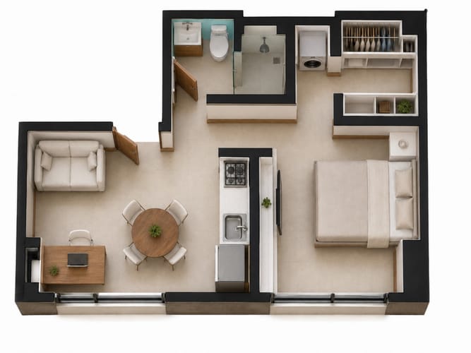Apartaestudio en arriendo en Galerias, Bogotá, 33 m² · foto 11 de 12