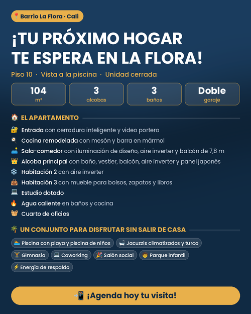 Apartamento de 3 alcobas en arriendo en La Flora, Cali, 104 m² · foto 18 de 18
