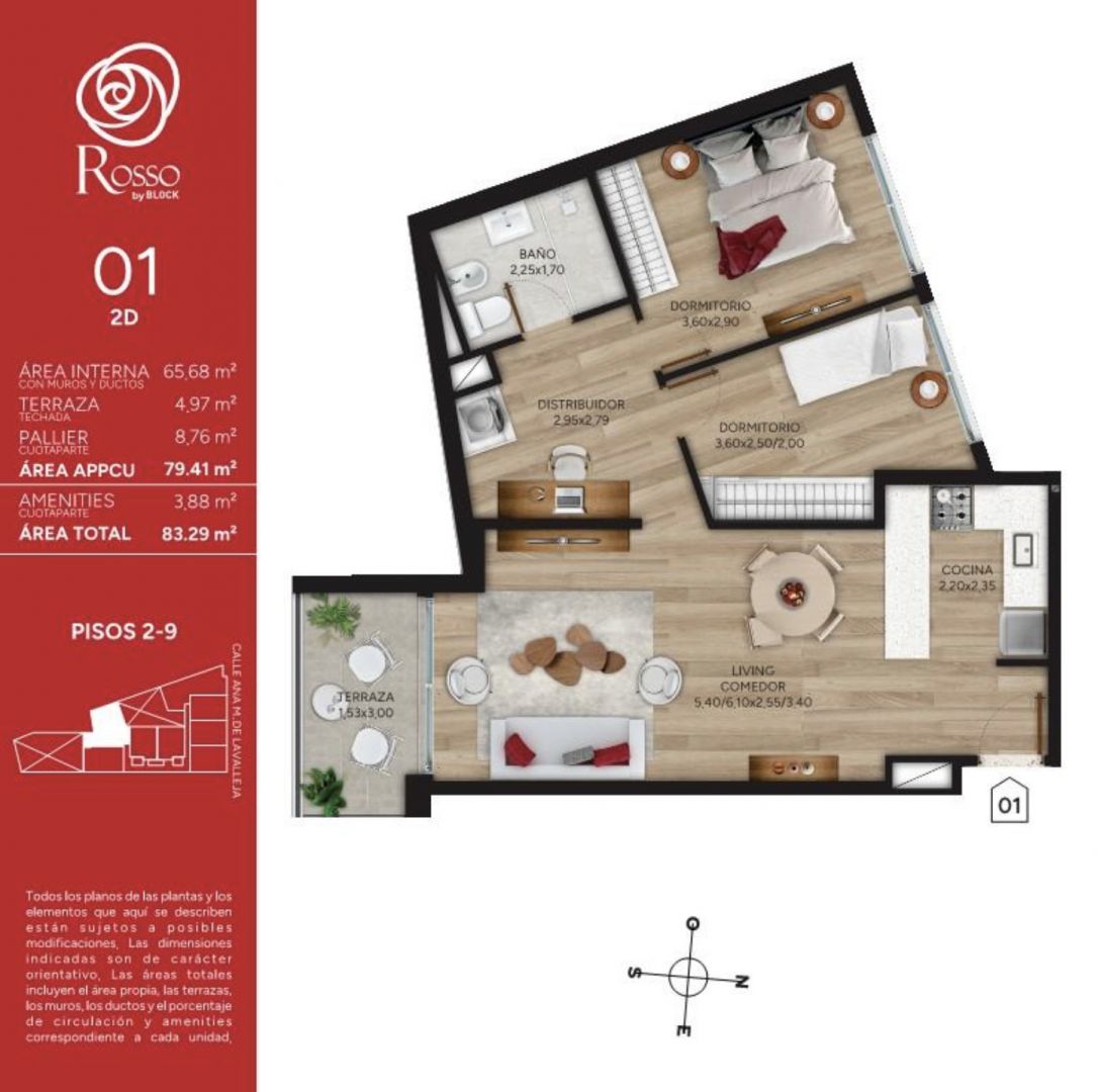 Venta apartamento 2 dormitorios en Cordón - Ansicht 3