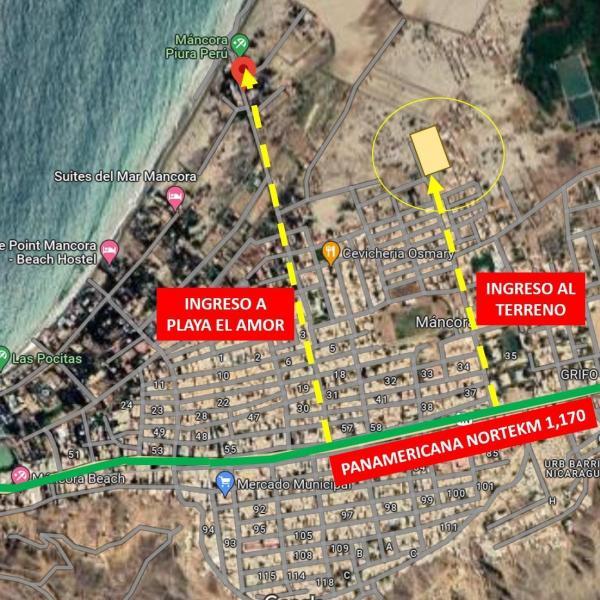 VENTA EXCELENTE TERRENO DE 448.96M2 EN MANCORA PARA CUALQUIER USO US