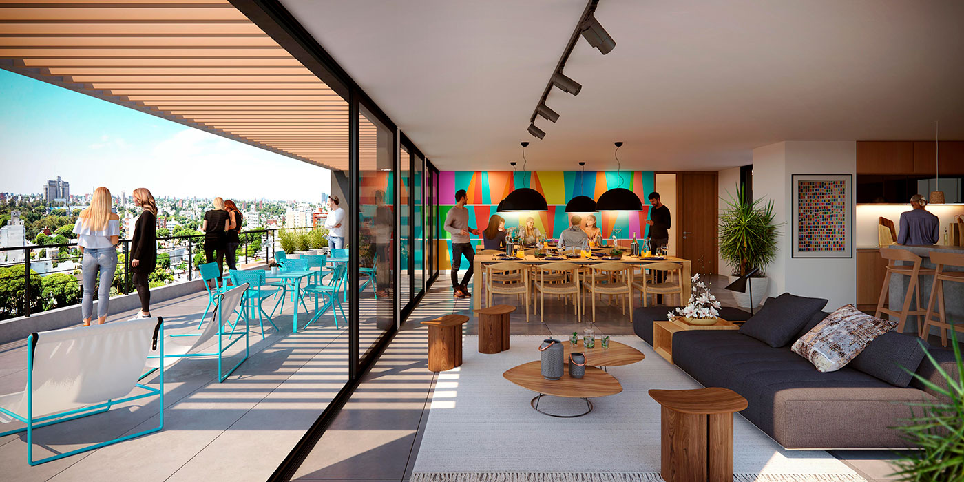 Venta De Apartamento De 2 Dormitorios En Pocitos Con Terraza De 13.50 M2  Al Sol - Ansicht 4