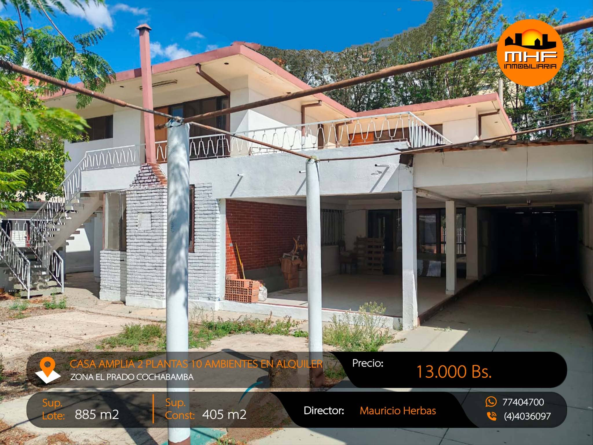 Casa Amplia 2 Plantas En Alquiler Zona El Prado Cochabamba