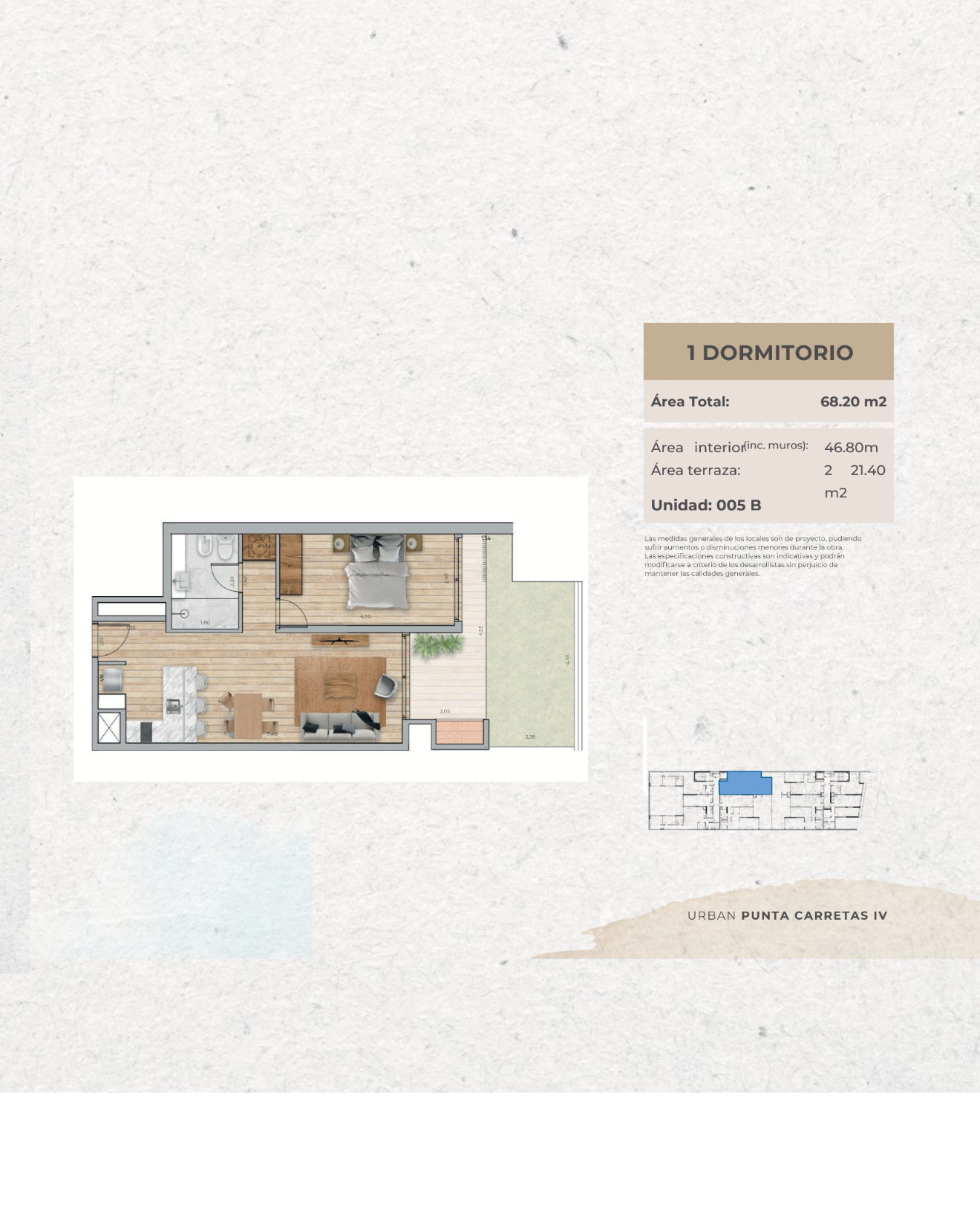 Urban Punta Carretas IV | Apartamentos 1 Dormitorio | Mayo 2027 – pohled 6