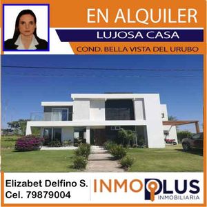 Lujosa Casa En Condominio Bella Vista Del Urubo En Alquiler