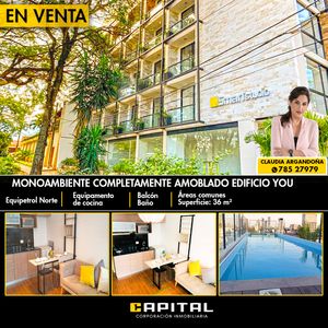 Vendo Monoambiente Amoblado En Edificio You