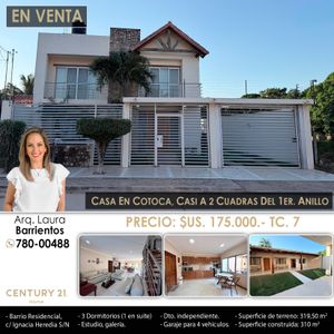 Casa En Venta En Cotoca, Casi A 2 Cuadras Del 1er. Anillo