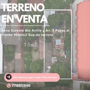 Terreno En Venta  6to Anillo 3 Pasos Al Frente