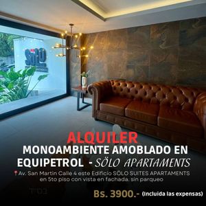 Monoambiente Amoblado En Alquiler Edif. Solo 