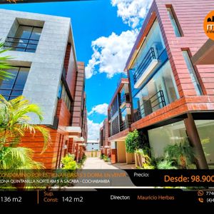 Estrene Casas 3 Plantas En Condominio Cerrado Zona Quintanilla Sacaba 