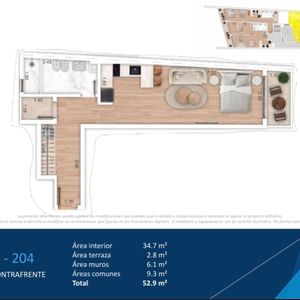 Venta Monoambiente Terraza Pocitos   Pozo