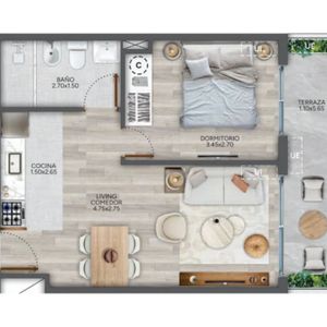 Venta 1 Dormitorio Cordon Con Terraza