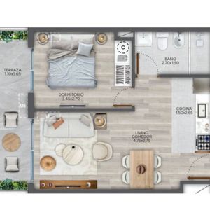 Venta 1 Dormitorio Cordon Con Terraza