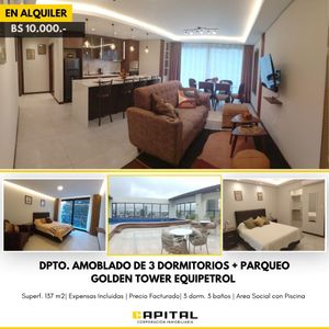 Departamento De 3 Dormitorios En Alquiler Zona Equipetrol
