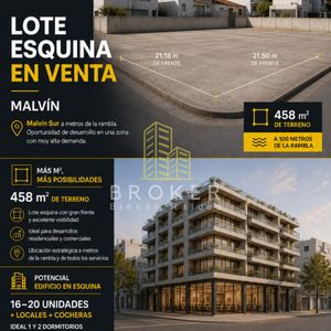 Venta Terreno Esquina En Malvin Oportunidad Desarrollo Edificio Boutique