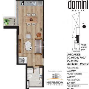 Venta Monoambiente Piso Alto Cordón