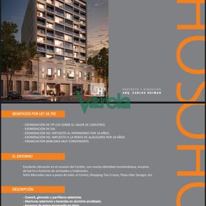 Venta Apto Cordon, 1 Dormitorio, A Estrenar, Amplio, Edificio Con Parrillero,co -work Y Gimnasio, En Regimen De Vivienda Promovida