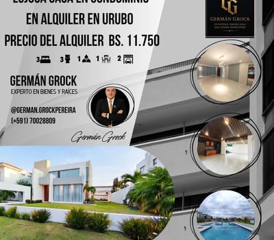 Amplia Y Moderna Casa En Condominio En Urubo En Alquiler
