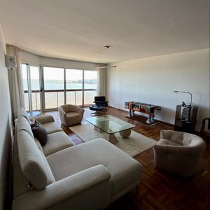 Alquiler Apartamento 3 Dormitorios Rambla Pocitos Colina De Oro 3 Baños Y Servicio, 2 Garajes, Amueblado, Espectacular Vista Al Mar
