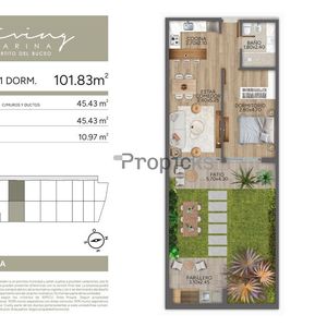 Venta Apartamento 1 Dormitorio En Proyecto En Puertito De Buceo