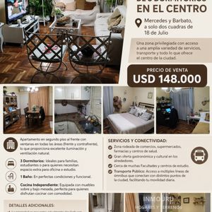 Venta De Amplio Apartamento De 3 Dormitorios En El Centro