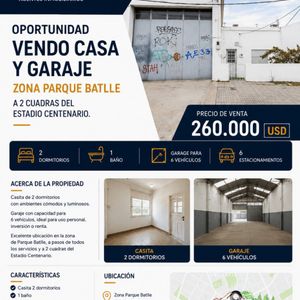 Venta De Casa Más Amplio Garaje En Parque Batlle!