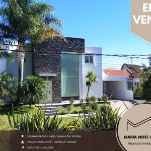 Excepcional Casa En Venta De 3 Dormitorios, Barbacoa, Piscina, Cochera Atlántida.